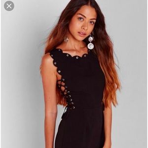 Missguided lace up scallop dress